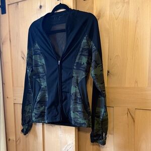 Jessica Simpson Black and Green Camouflage Utility Jacket